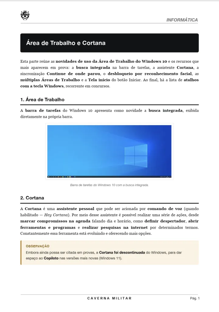 Página real da apostila autoral PM-SP
