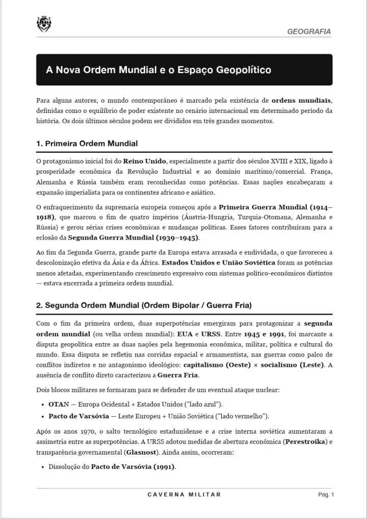 Página real da apostila autoral PM-SP