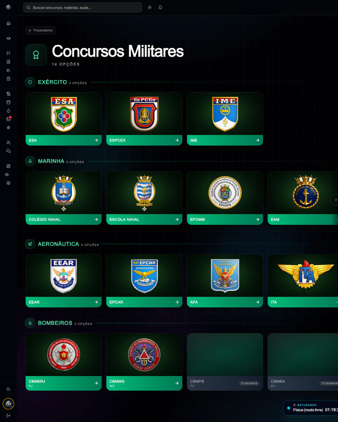 Programa completo dos militares