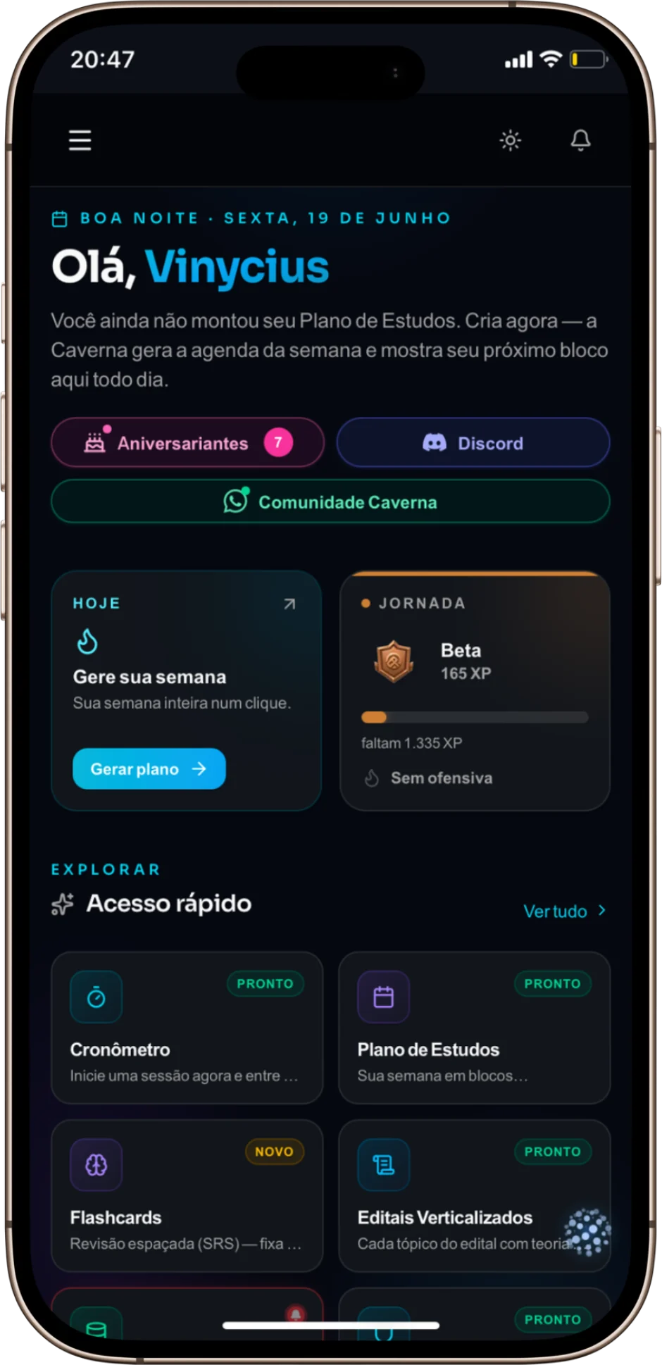 Painel principal