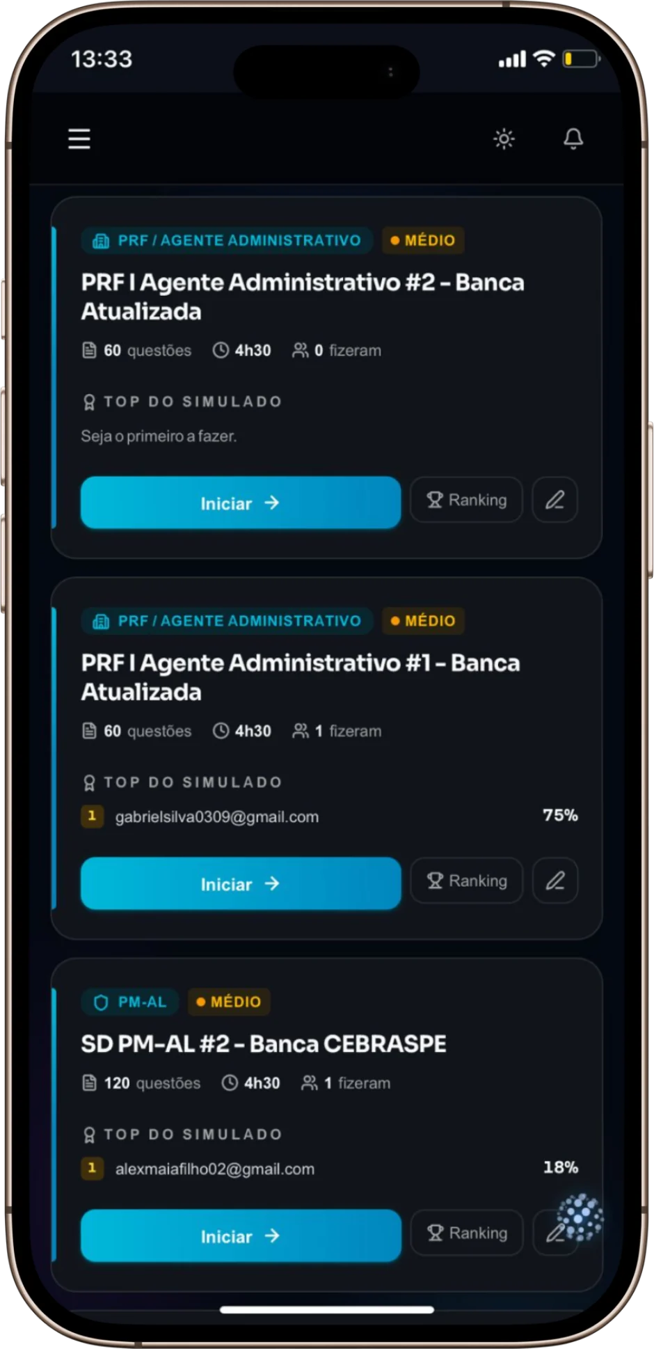 Simulados inéditos