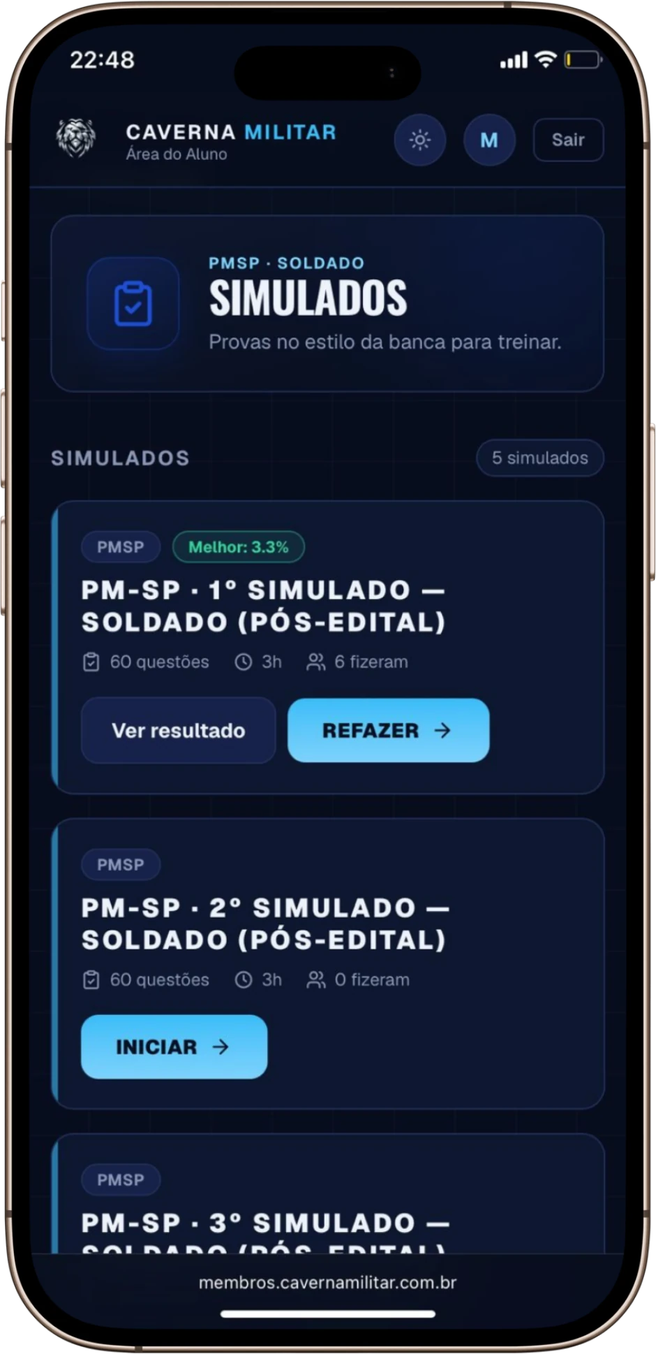 Simulados inéditos