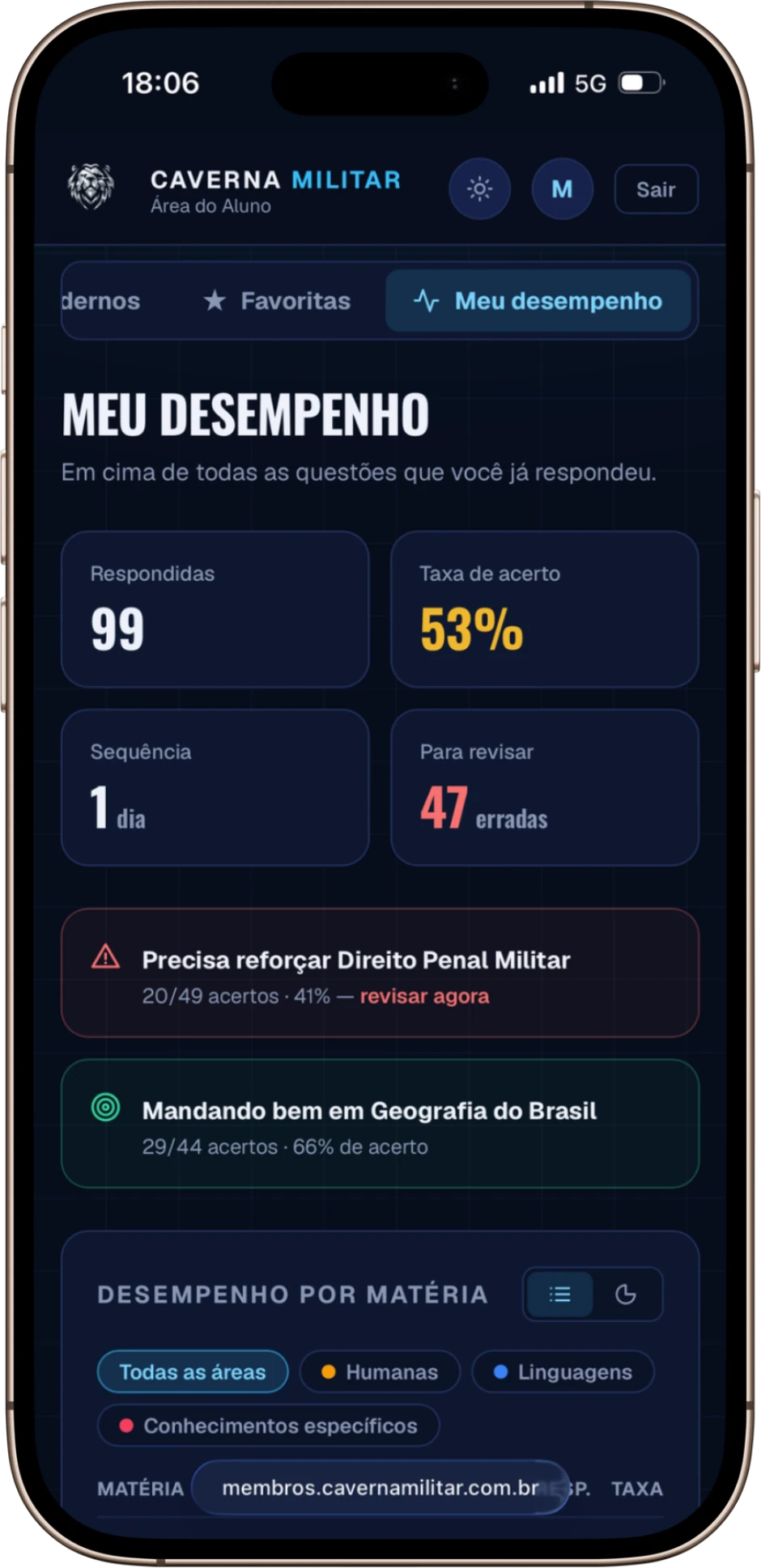 Meu desempenho
