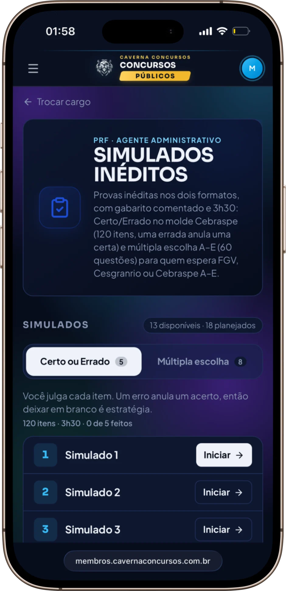 Simulados inéditos