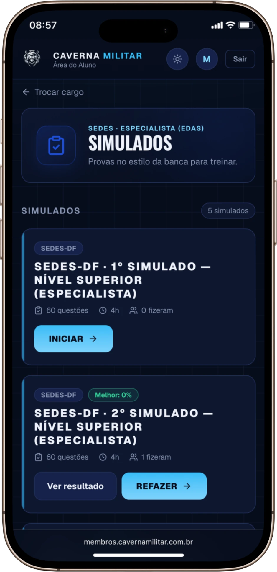 Simulados inéditos