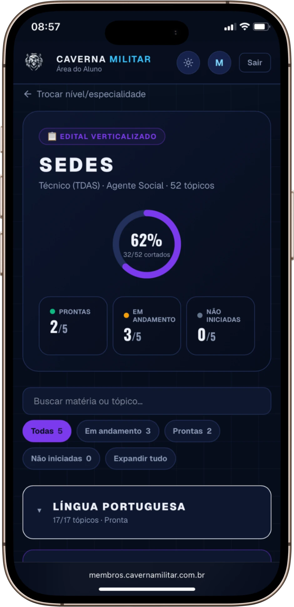 Edital verticalizado